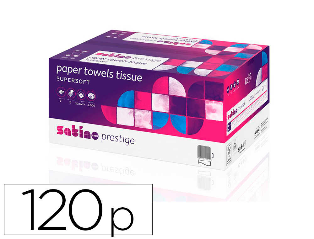 Essuie-mains coldis pure ouate blanche ecolabel 2plis  20,6x32cm  1 paquet de 120    feuilles