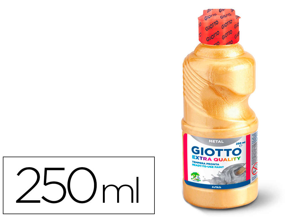 Gouache liquide giotto tous supports sechage rapide       coloris argent metallise      flacon 250ml