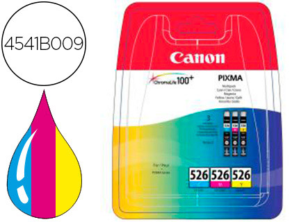 Cartouche d'encre original canon 526 cyan/magenta/jaune pack 3 couleur