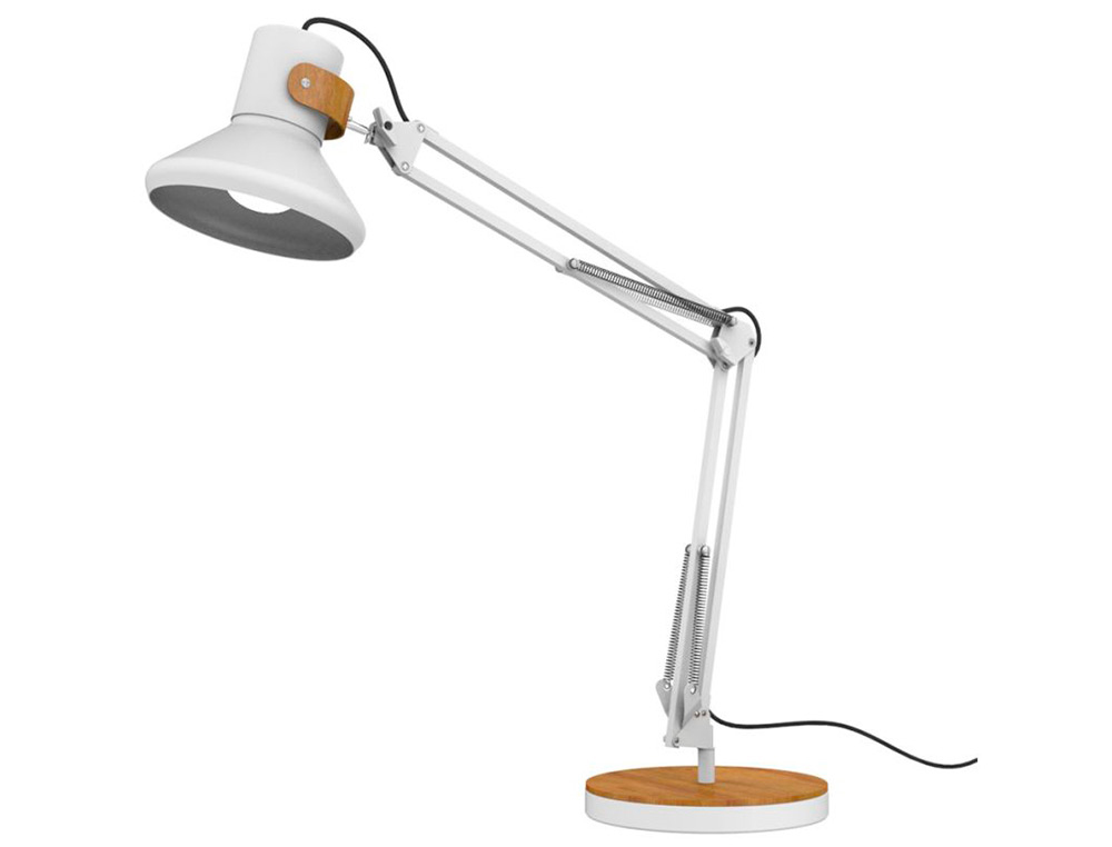 Lampe de bureau unilux led baya bamboo blanc
