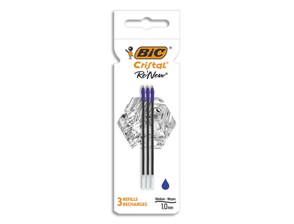 Recharge bic cristal renew bleu boite de 3