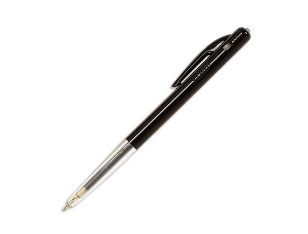 Stylo-bille bic m10 écriture moyenne 0.5mm encre classique rétractable bouton poussoir latéral coloris noir