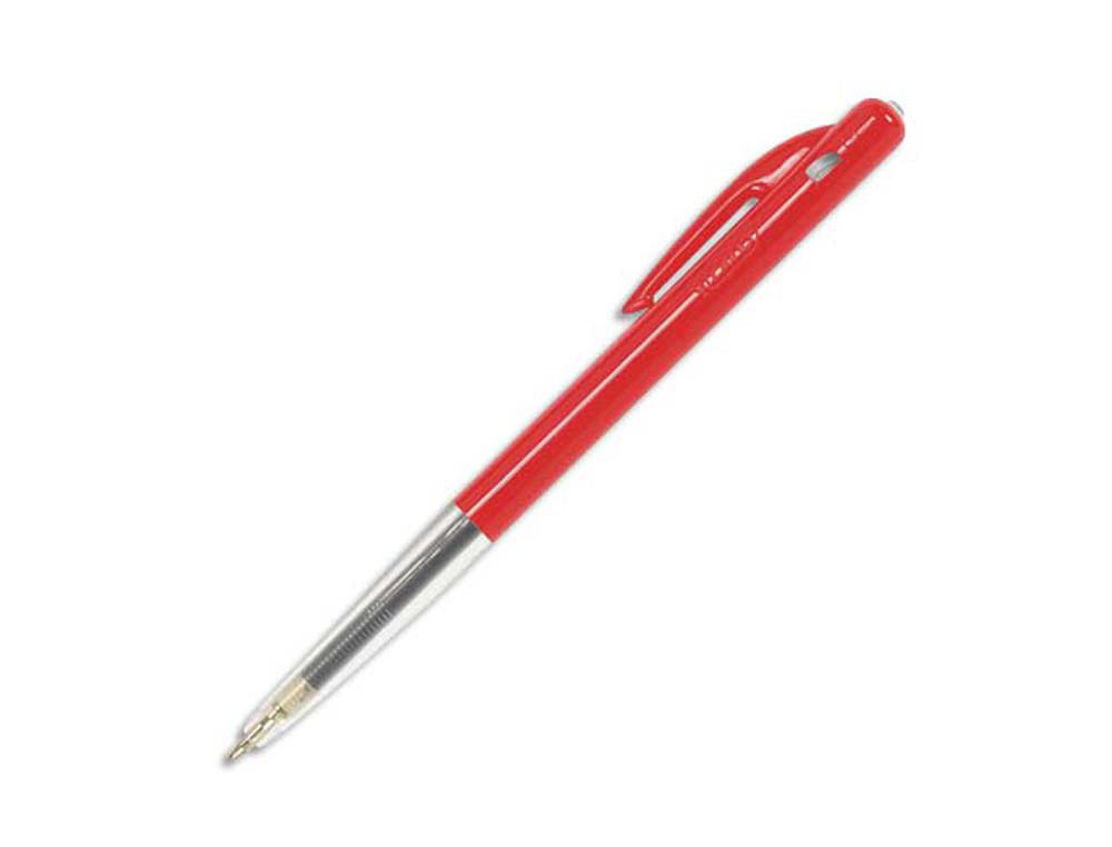Stylo-bille bic m10 écriture moyenne 0.5mm encre classique rétractable bouton poussoir latéral coloris rouge
