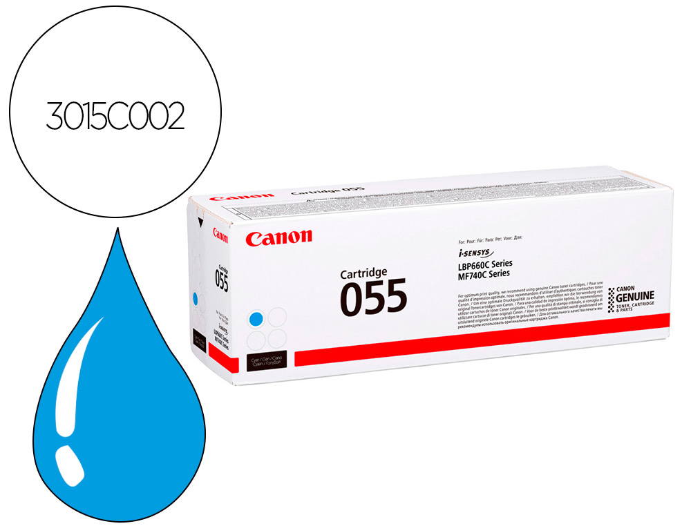 Toner laser original canon 055 2100 p cyan pack de 2