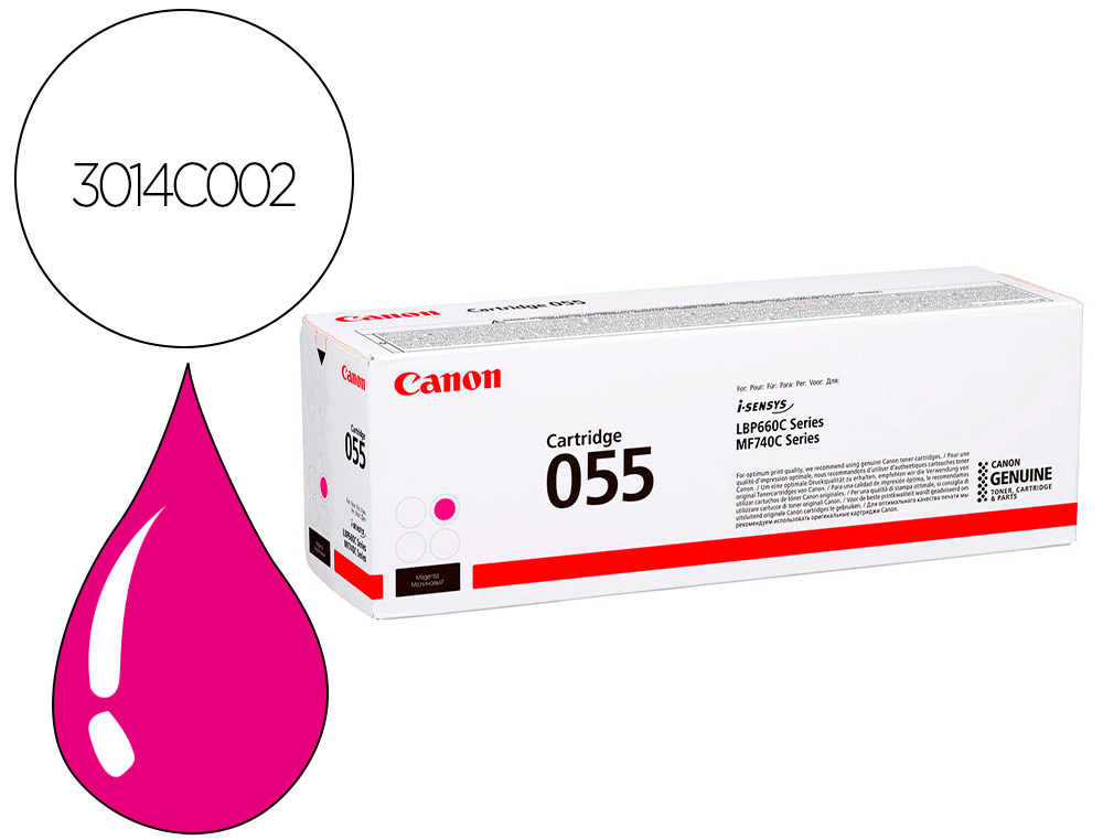 Toner laser original canon 055 2100 p magenta pack de 2
