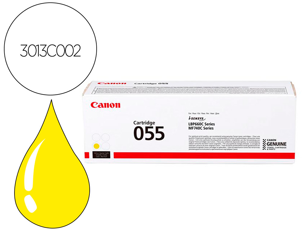 Toner laser original canon 055 2100 p jaune pack de 2