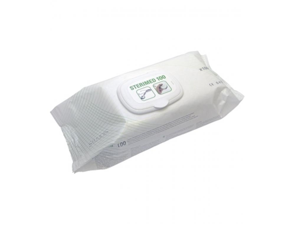Lingettes nettoyantes desinfecta?ntes sterimed      18x20 cm paquet de 100