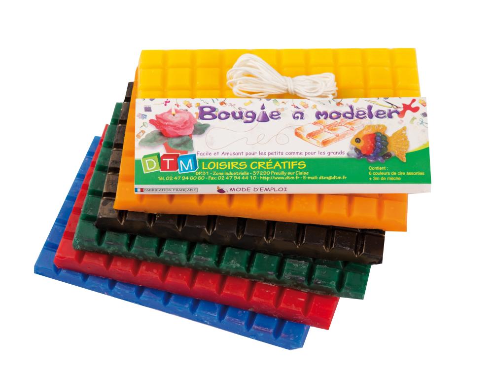 Pate a bougie graine creative a modeler 1300g coloris       assortis 6 plaques
