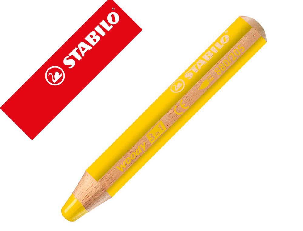 Crayon multi talents stabilo woody 3 in 1 jaune