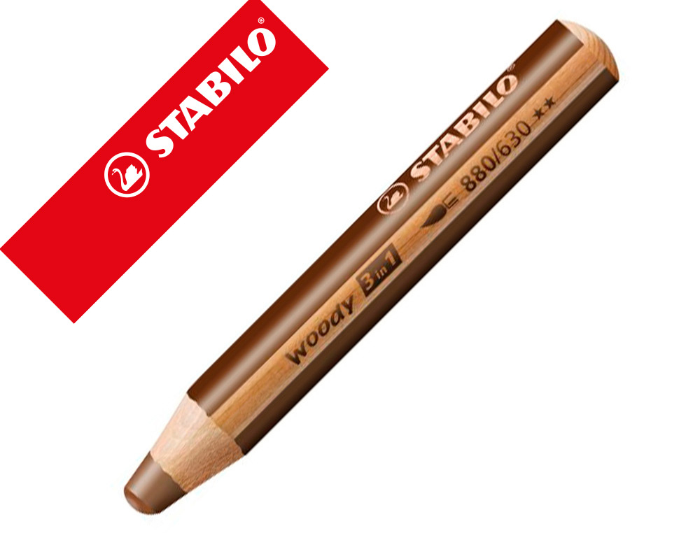 Crayon multi talents stabilo woody 3 in 1 terre de cyan