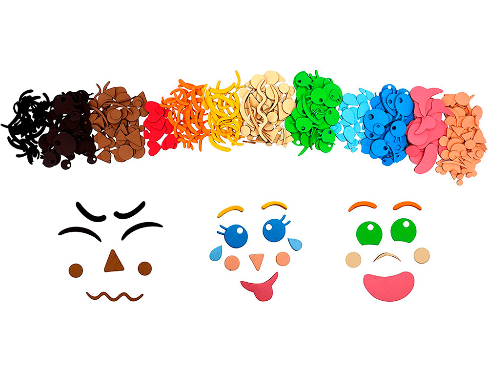 Pack emotions mousse eva sodertex adh sive - 500 pcs - tailles et coloris assortis