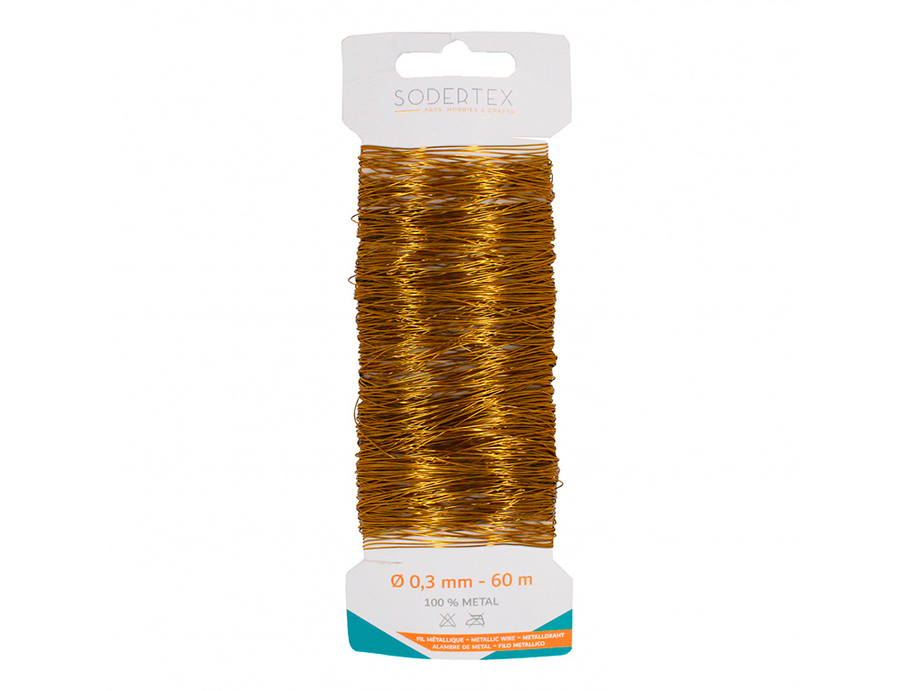 Carte de fil sodertex m tal or 60m - diam 0,3 mm - 1 pc - 1 coloris