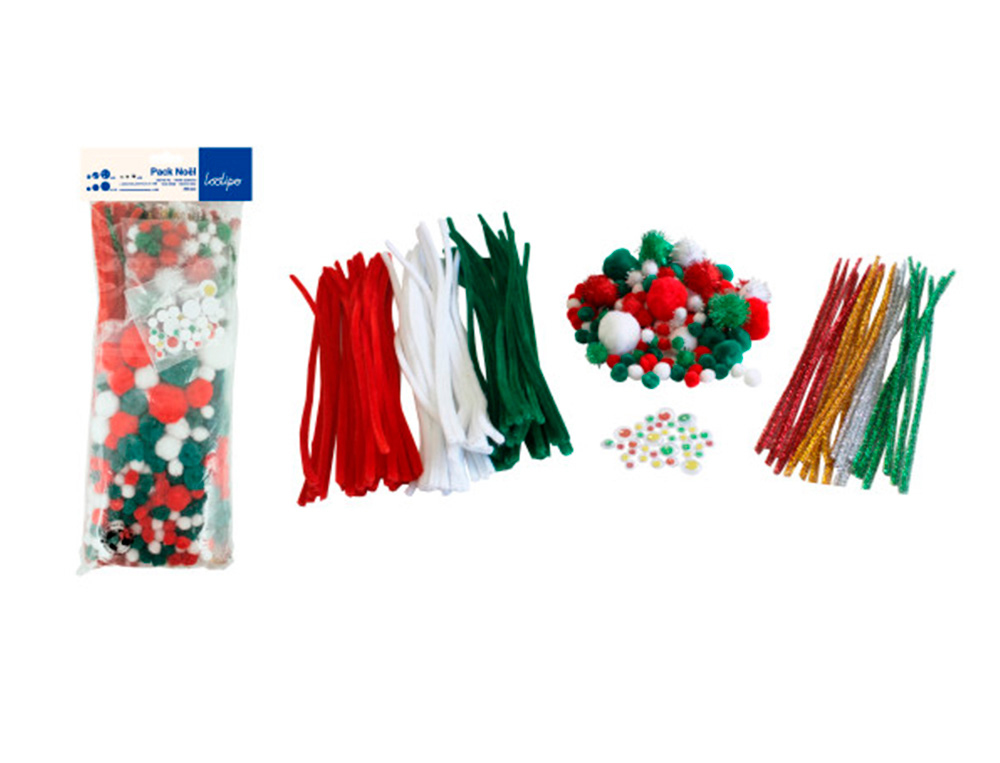 Pack no l sodertex 113 pompons + 38 pompons          m tallis s + 35 yeux mobiles  + 99 chenilles + 24 chenilles