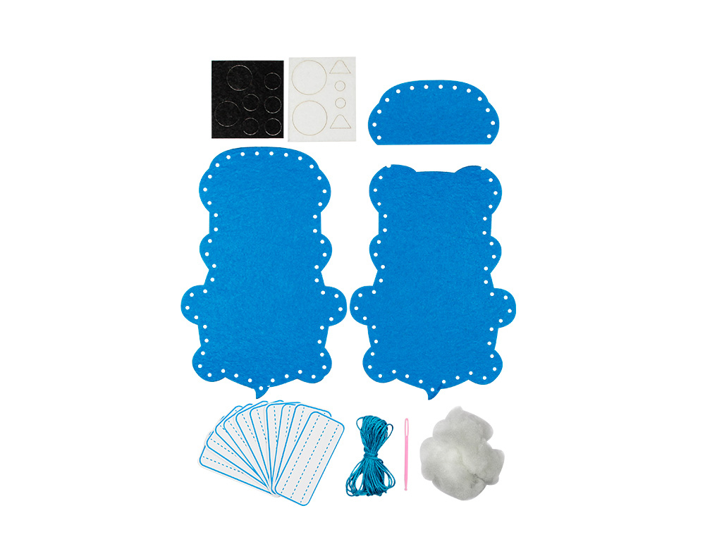 Mange soucis   coudre en feutrine croc'animals + 30     tiquettes   soucis - 17,8 x  12 cm - 3 pcs - 3 coloris