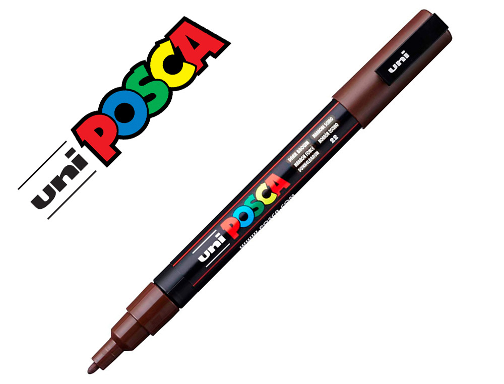 Marqueur posca conique pointe fine coloris marron fonce
