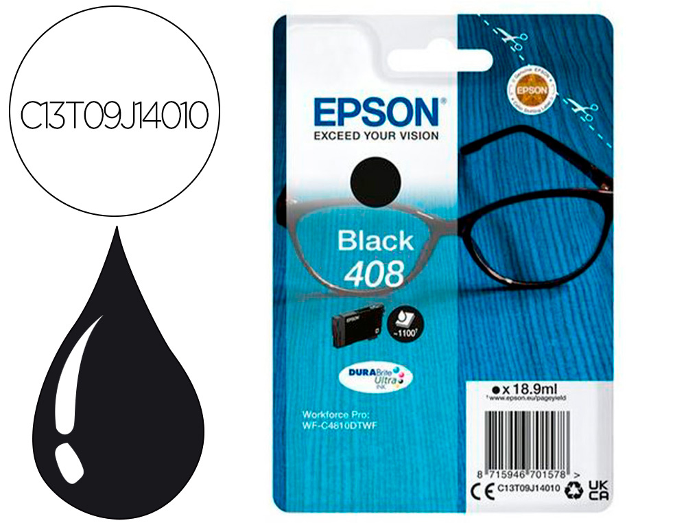 Cartouche d'encre original epson 408 1100 p noir