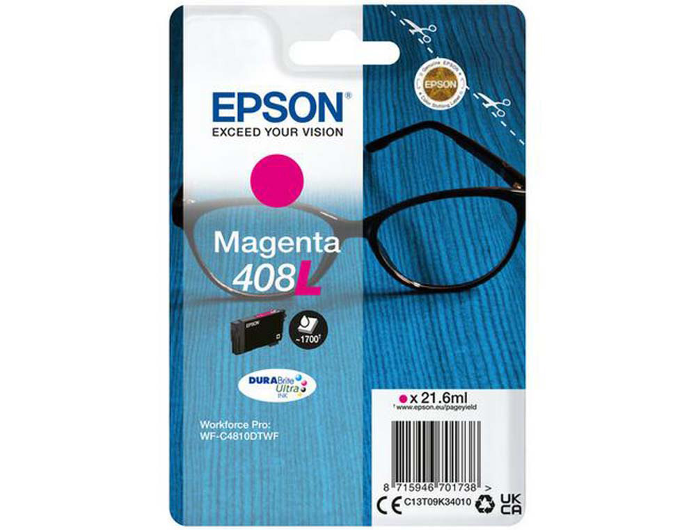 Cartouche d'encre original epson 408xl 1700 p magenta