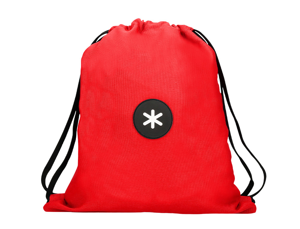 Sac dos antartik en toile fermeture cordon poche        interieur 350x400 mm coloris  rouge