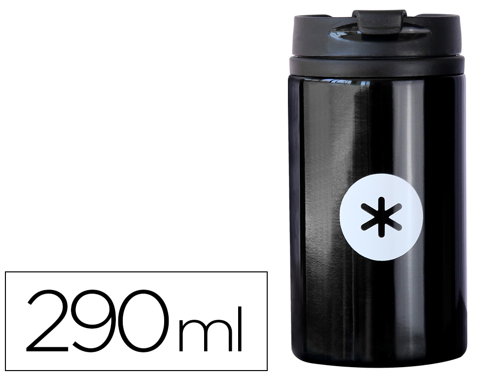 Gourde antartik acier inoxydable couvercle          distributeur systeme de       securite 290 ml noir