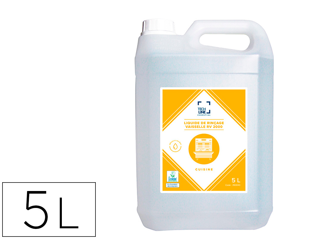 Liquide techline rincage vaisselle eau dure  rv2000 5  litres