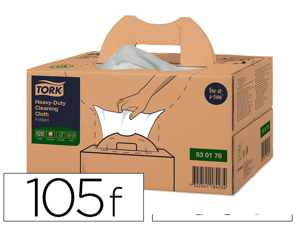 Essui main tork format non tisse 105 fts w4 blanc        35,5x41,5cm paquet de 4