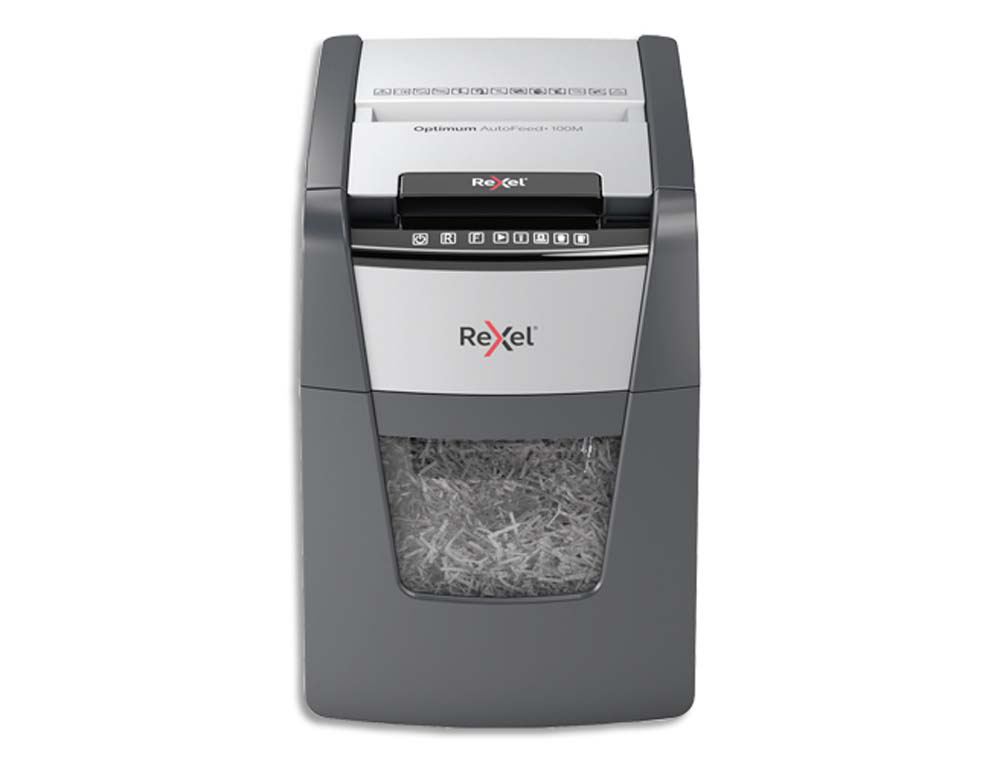 Destructeur de documents rexel optimum auto+ coupe     micro 100f corbeille de 34l