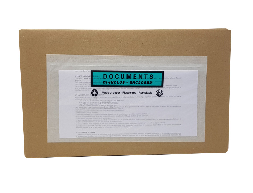 Pochette adhesive paper list porte-documents cristal dl    p/100