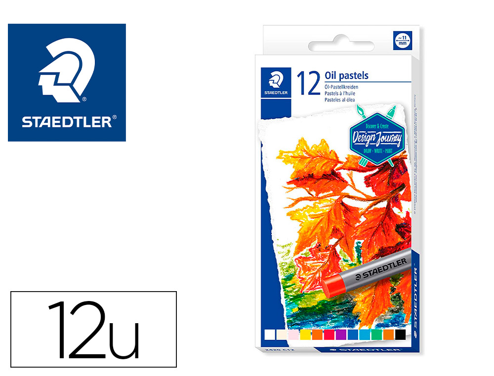Crayons cire staedtler  2420 edition design journey pastel a l huile coloris assortis    etui de 12