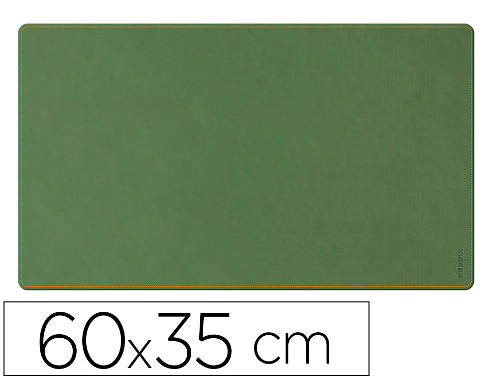Sous-main  rhodiarama souple simil cuir sauge velout       60x35 cm