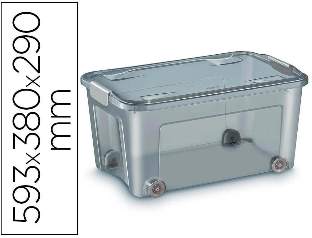 Boite de rangement cep polypropylene 4roulettes pour deplacement 59,3x38x29cm      contenance 43l