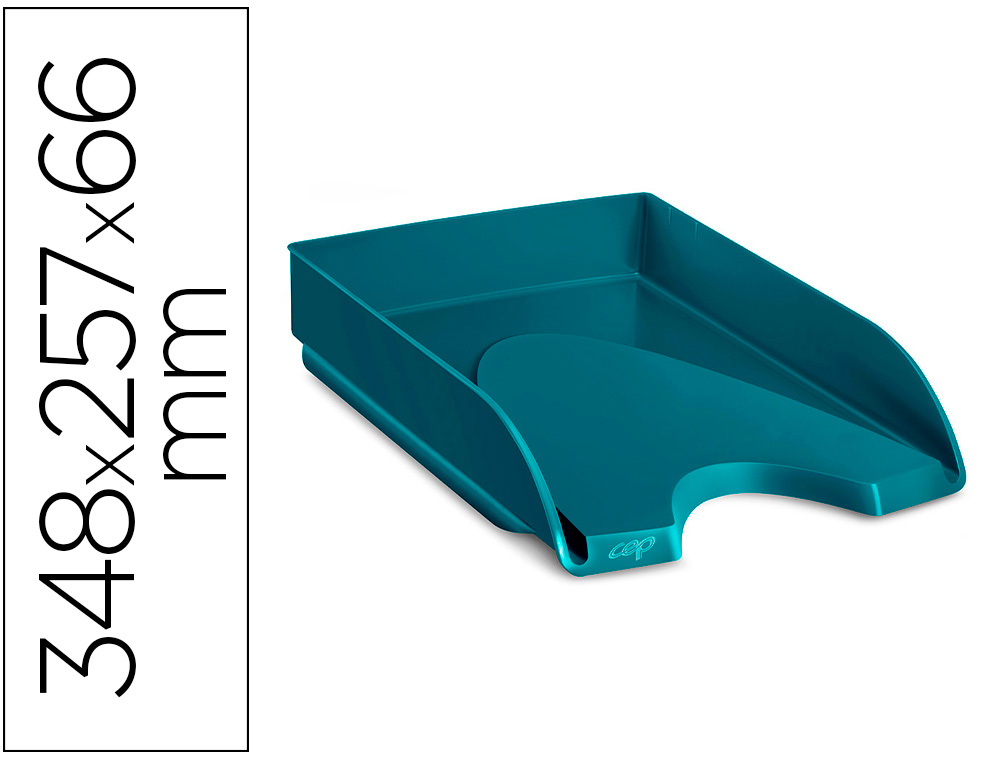 Corbeille courrier cep riviera polystyrene antichoc superposable verticale/escalier 348x257x66mm coloris vert emeraude