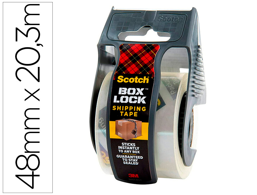Ruban adhesif scotch box lock extra fort 48mm x 20,3m       transparent
