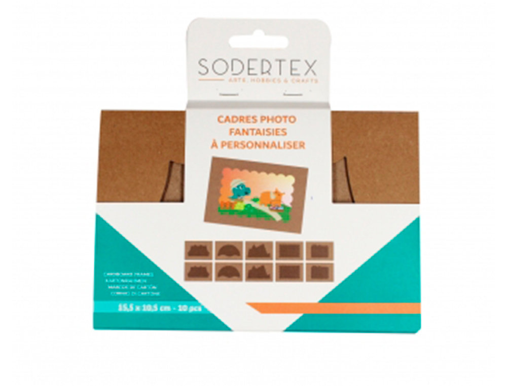 Cadres en carton sodertex fantaisie 15,5x10,5cm lot de  10 pieces 1 coloris