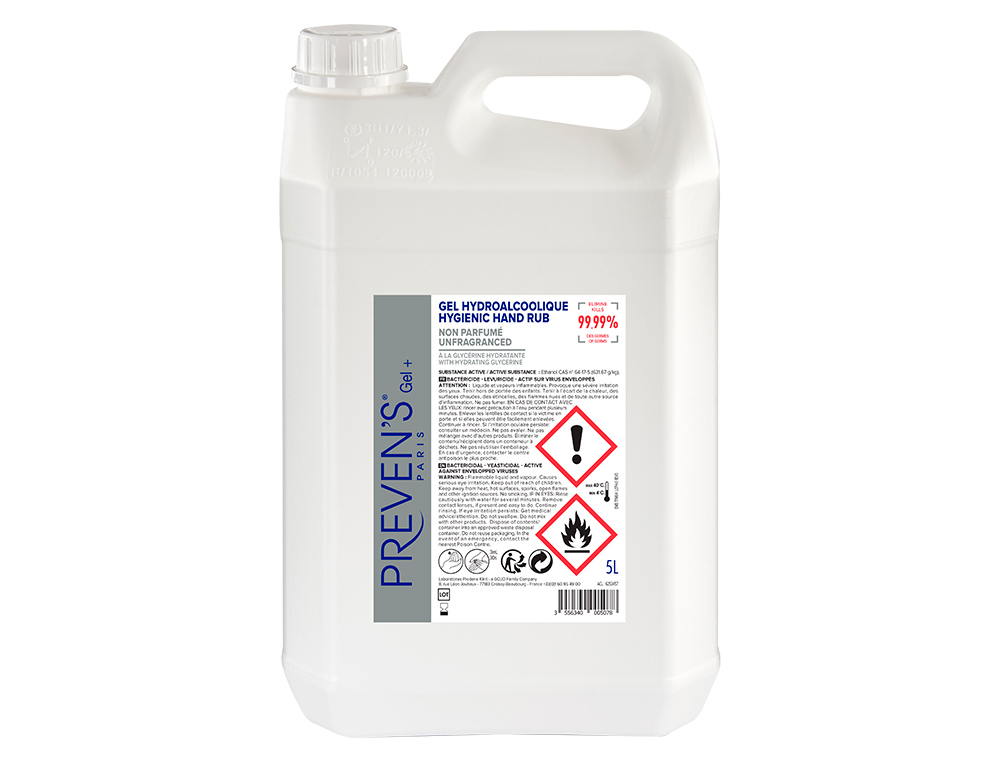 Gel hydroalcoolique coldis antiseptique bidon 5l