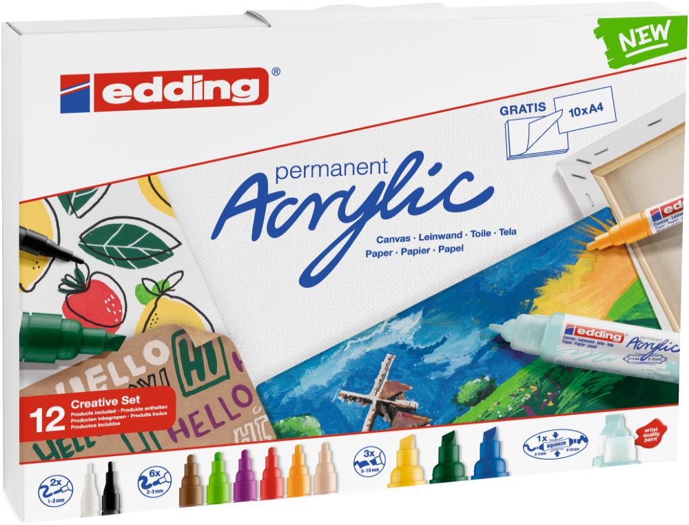 Marqueur edding creatif basic pochette 12 unites