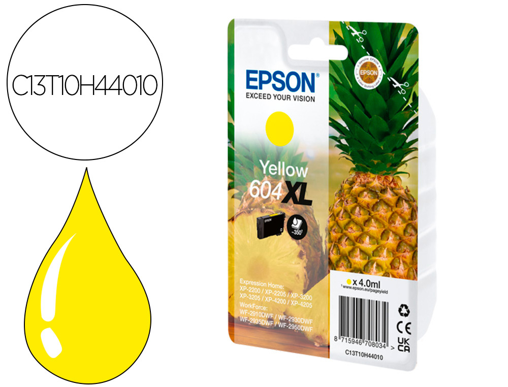 Cartouche d'encre original epson 604xl 500 p jaune
