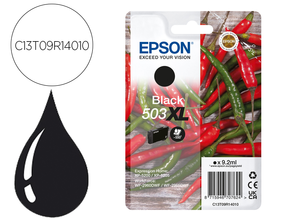 Cartouche d'encre original epson 503xl 550 p noir