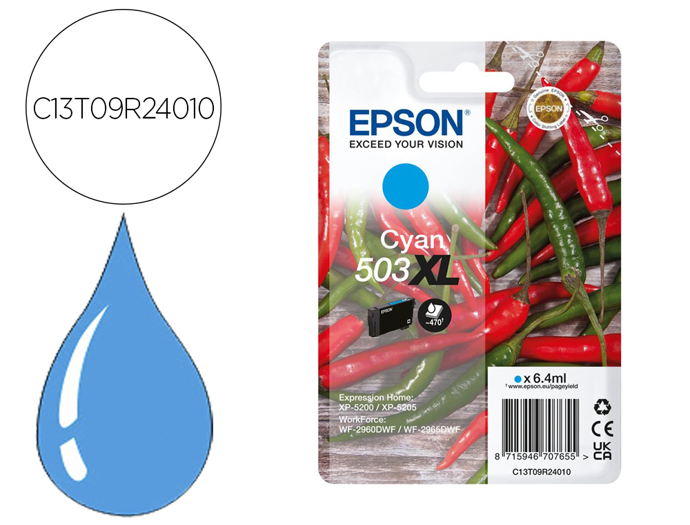 Cartouche d'encre original epson 503xl 470 p cyan