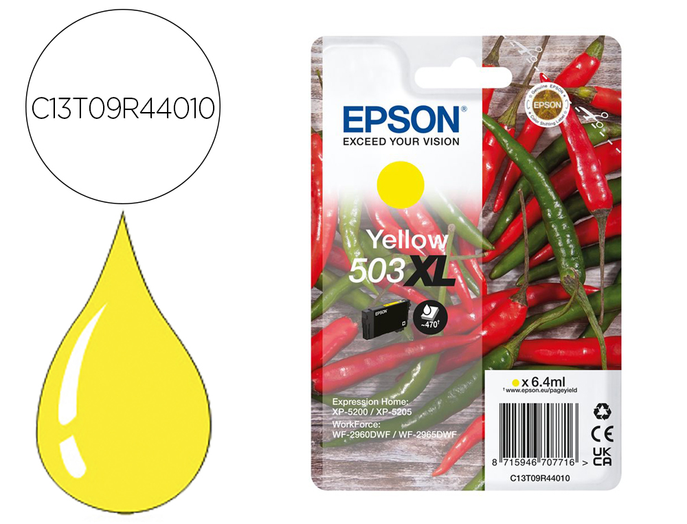 Cartouche d'encre original epson 503xl 470 p jaune