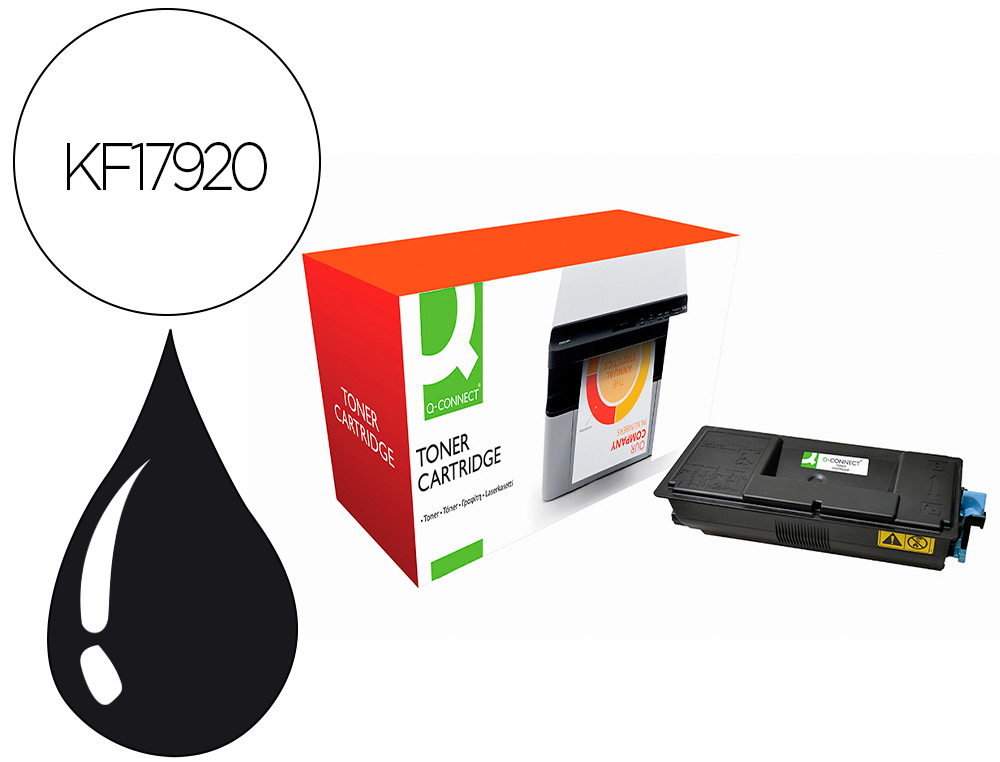 Toner laser compatible q-connect kyocera tk-3100 12500 p noir