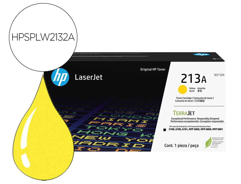 Toner laser original hp w2132a 3000 p jaune