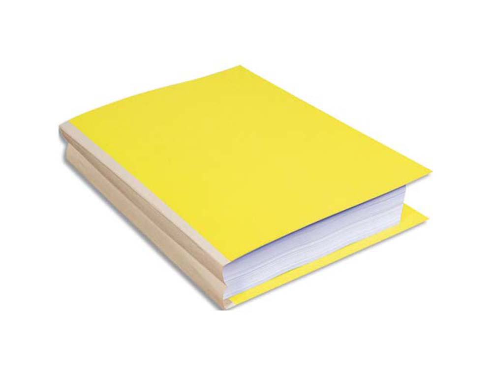 Chemise exacompta carte 240x320mm 320g documents a4 210x297mm soufflet dos toile 30mm coloris jaune paquet 25 unites