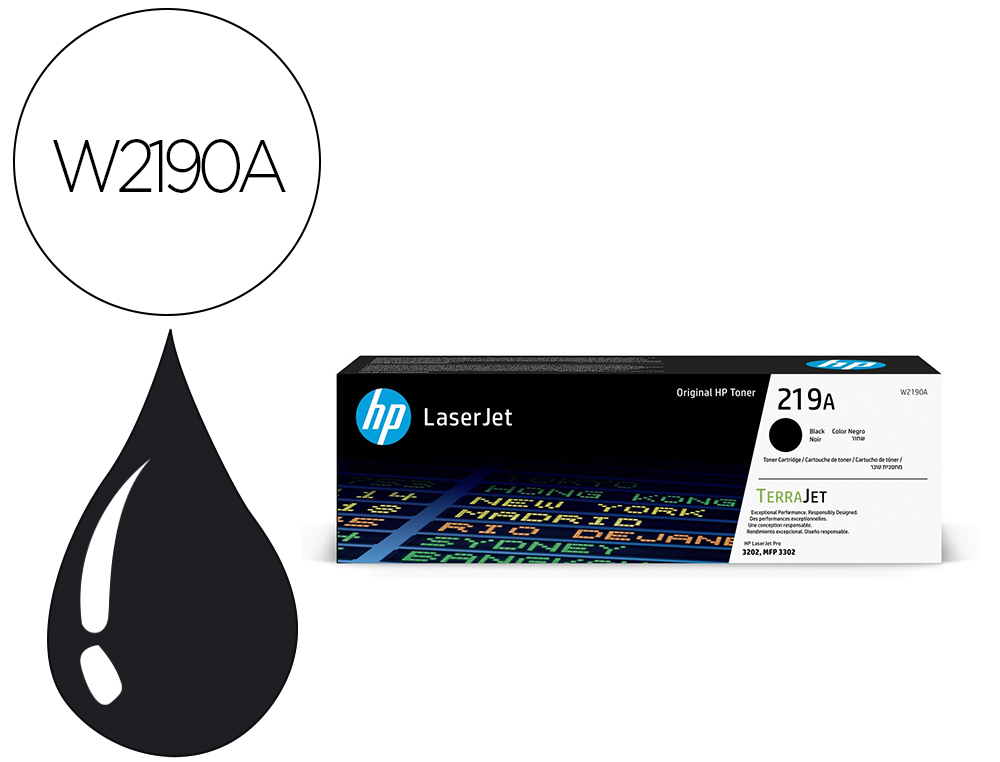 Toner laser original hp w2190a 1300 p noir