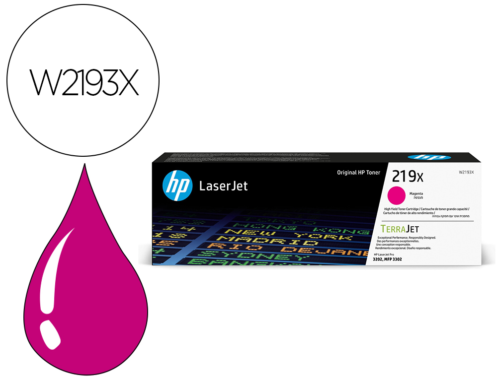 Toner laser original hp w2193x 2500 p magenta