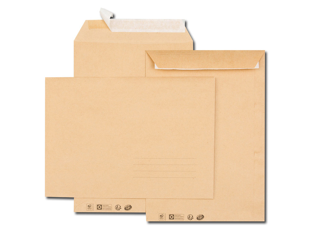 Pochette kraft gpv 85g c4 229x324mm bande adhesive      paquet 25 unites