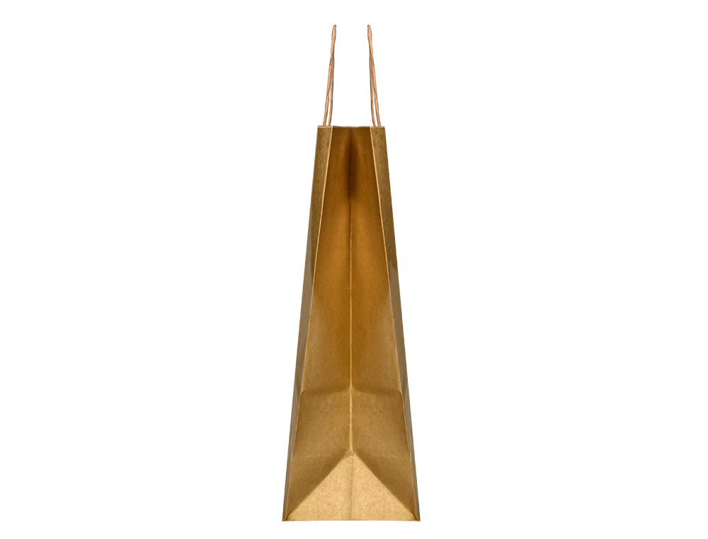 Sac papier q-connect kraft lisse xs anse torsadee        180x240x80mm coloris or – Image 5