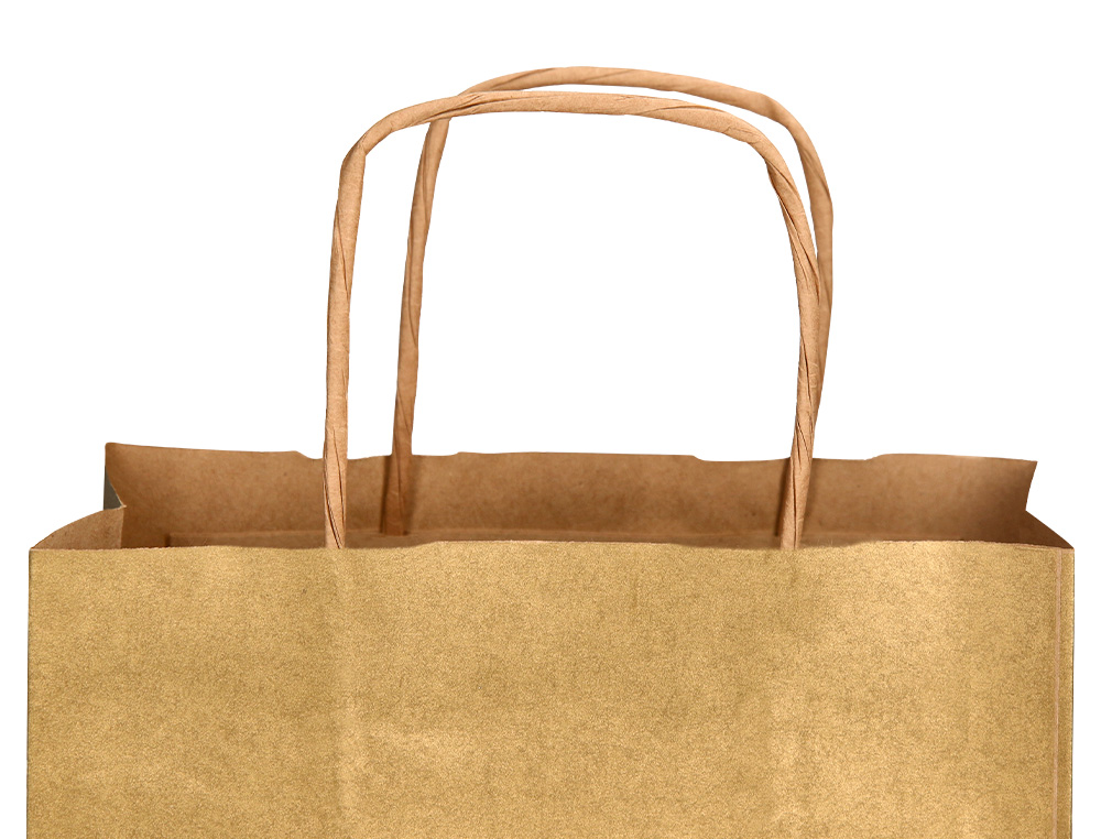 Sac papier q-connect kraft lisse xs anse torsadee        180x240x80mm coloris or – Image 6