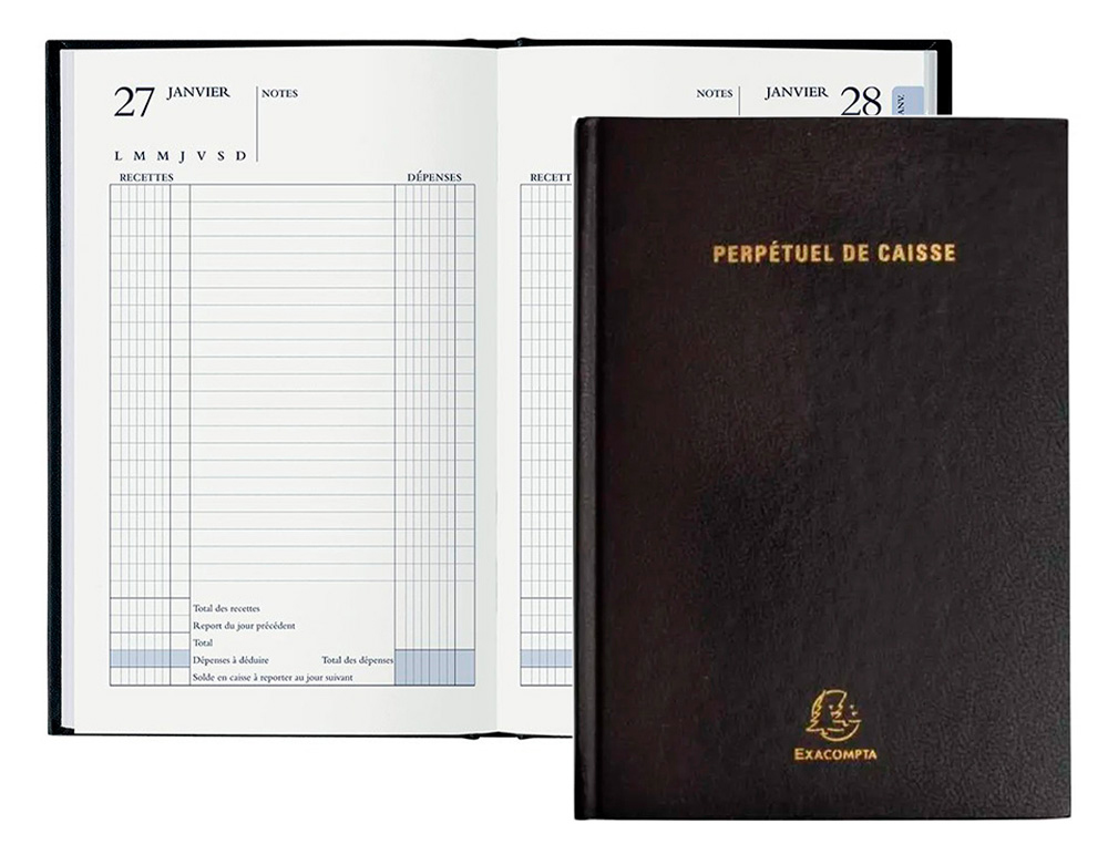 Agenda perpetuel caisse broche 1j coul