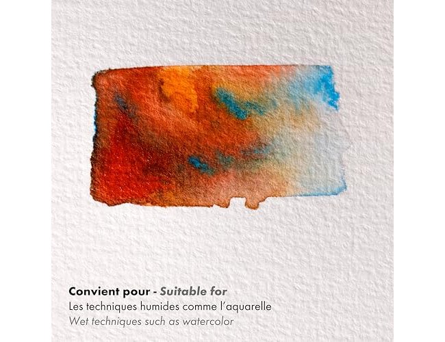 Bloc clairefontaine aquapad reliure integrale a5+ 25      feuilles 300g grain moyen     coloris blanc – Image 3