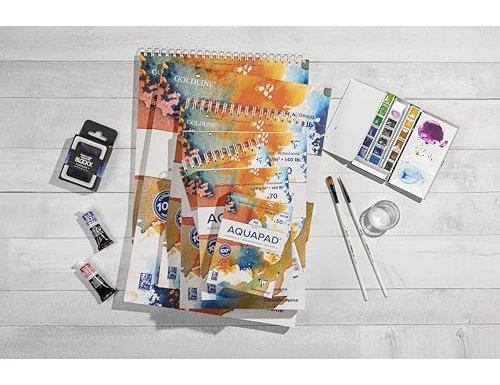 Bloc clairefontaine aquapad reliure integrale a5+ 25      feuilles 300g grain moyen     coloris blanc – Image 5